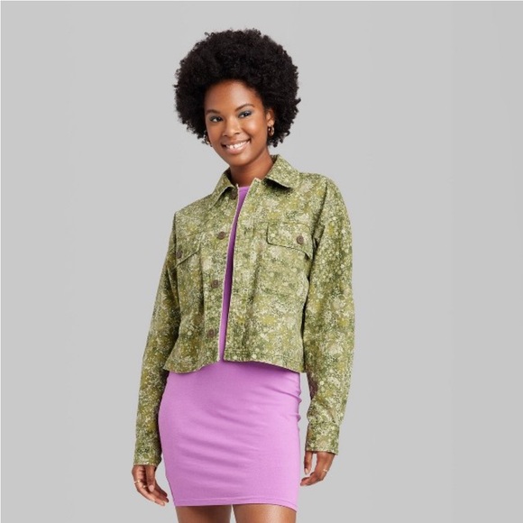 Women’s Cropped Canvas Surplus Shacket by Wild Fable - Picture 1 of 5